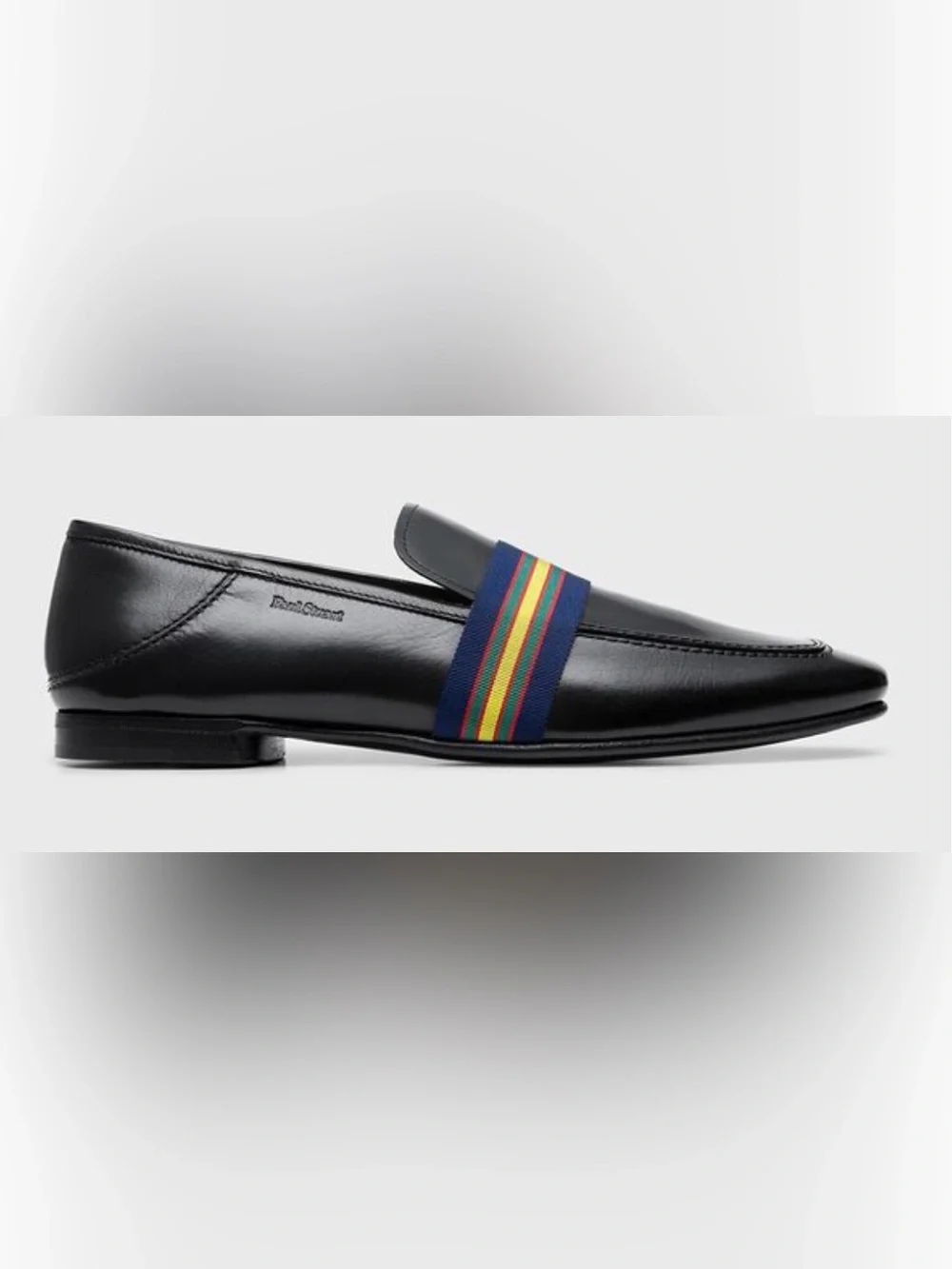 Paul Stuart Herve Ribbon Band Black Leather Loafer. Size 10 1/2.